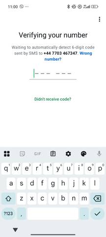 A phone screen shows a verification process with a request to enter a 6-digit code sent by SMS, and a keyboard is visible.